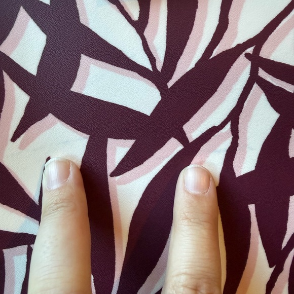 Kate Spade Maroon and Cream Leaf Pattern Tote - Picture 5 of 11